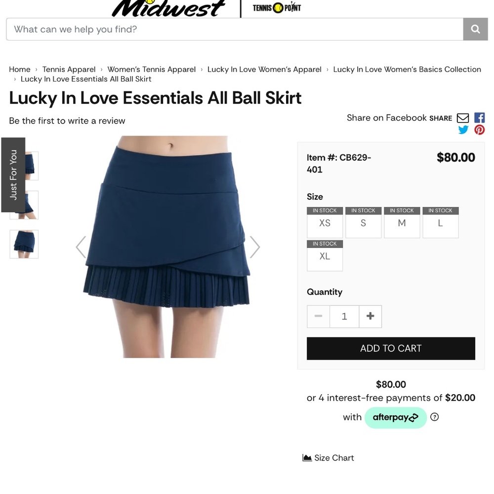 Lucky in Love teal tennis skirt size large
